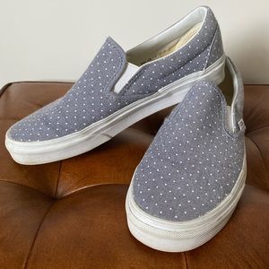Vans Slip Ons in Chambray Dot